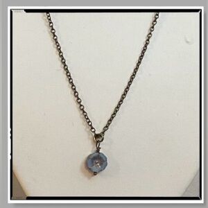 NEW Czech Glass Pansy brass necklace